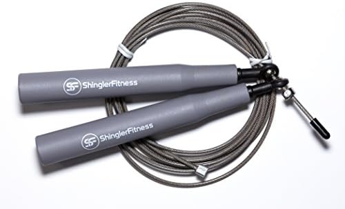 Speed Rope Jump Rope - Premium Quality - Best for Boxing MMA Training Crossfit Fitness - Speed - Adjustable (Grey)