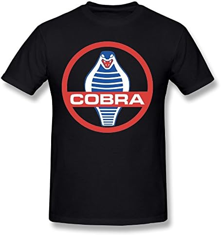 GOOOET Men's New Ford Mustang Shelby Cobra Cotton T-shirt Black L