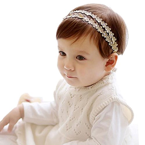 FEITONG Kids Toddlers Girls Rhinestone Headband Hairband Flowers Hair Accessories