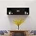 Topeakmart Wall Mounted Floating Media Storage Cabinet Hanging Desk Hutch 2 Door & Compartment Home Office Furniture (Black)