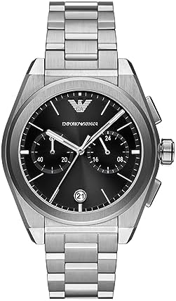 سعر Emporio Armani Men's Chronograph Silver-Tone Stainless Steel ...