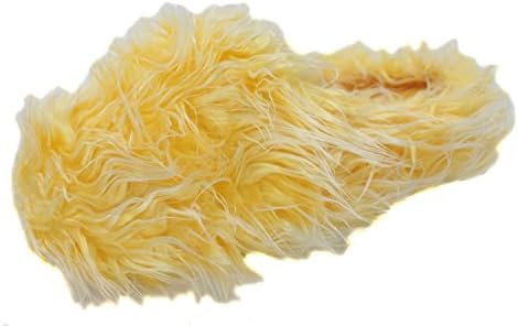 Making Waves Yellow Super Hairy Fuzzy Slippers (Medium 6.5-7.5)