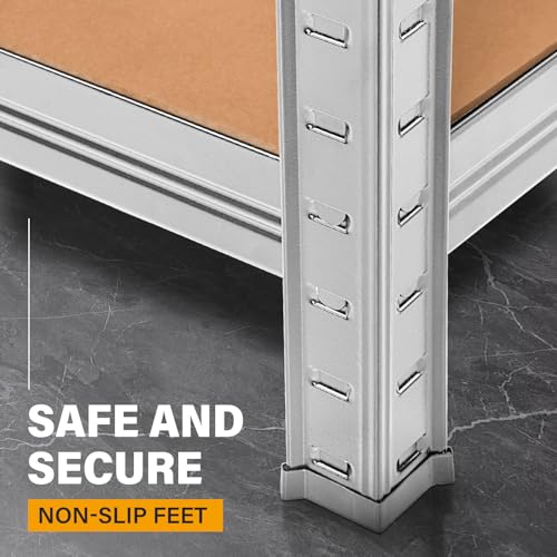 MasterSpec 2PCS 5-Tier Garage Shelving, Heavy Duty Steel Storage Rack with Boltless Assembly & Adjustable Height, 60"x28"x12" Storage Shelves for Garage, Warehouse, Basement