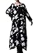 Mordenmiss Women's Embroidered Casual Long Maxi Dress with Pockets Large Black