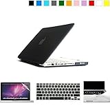 Applefuns(TM) Hard Shell Case + Keyboard Cover + Screen Protector + Palmguard for Macbook Pro 13.3" with CD/DVD Driver(Model A1278)- black