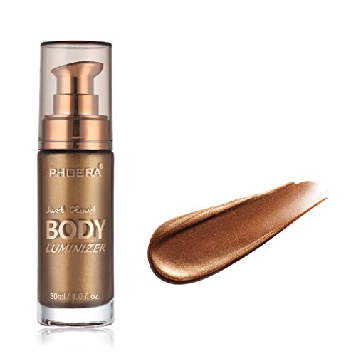 PHOERA Body Glitter Lotion, Body Luminizer Radiance All in One Makeup Cream Face Body Shimmer Make Up Liquid Brighten (Body Luminizer)