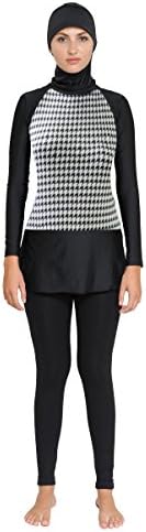 Ladies Long Sleeves Burkini Women Swimwear Three Piece Modest Swimsuits 2XL