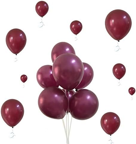 12 Inch Quality Latex Burgundy Balloons Party Birthday Wedding Bridal Celebration yuqinBB (Burgundy)