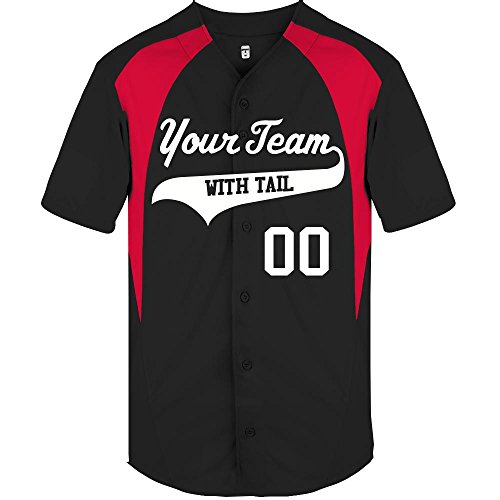 Hardkor Sports Cutoff Customized Baseball Jersey Adult 2X-Large In Black and Scarlet - Thumbnail 6