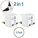 USA to UK Plug Adapter by Yubi Power 2 in 1 Universal Travel Adapter with 2 Universal Outlets - White 2 Pack - Type G for United Kingdom, England, Hong Kong, Ireland, Scotland, and More