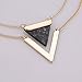 Defiro Layered Triangle Stone Necklace Marble Pendant V Shape Chain Women Jewelry Gold Tone
