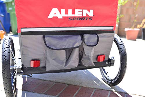 Allen Sports Deluxe 2-Child Steel Bicycle Trailer, Red (Renewed)