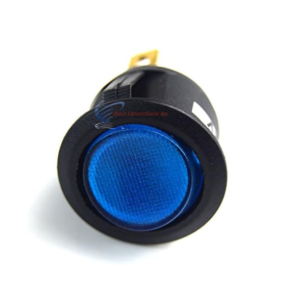12-Volt-Round-3-Prong-BLUE-LED-Rocker-Switch-SPST-Toggle-Switch-12V-5-Pack