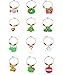 Hraindrop 24-Pieces Wine Glass Charms - Christmas Themed Wine Glass Markers, Wine Glass Tags, Drink Markers, Wine Favors, Assorted Colors