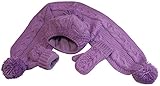 N'Ice Caps Girls Geo Design Cable Knit 3PC Set With Fleece Lining (2-4yrs, Lt Purple)