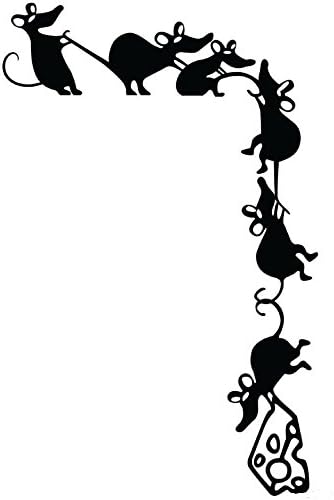 Climbing Cheese Thieves Rat Silhouette Vinyl Wall Decal Mice Sticker