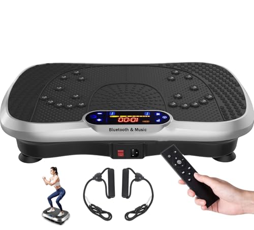 Vibration Plate, Exercise Machine Vibration Platform for Weight Loss, Vibration Fitness Trainer for Home Use, Balance Training Leg Arm Core Workout, MAX 400 Lbs Capacity