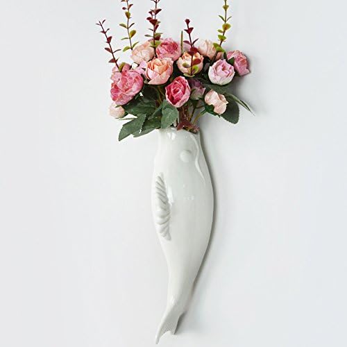 Watering Honey Creative Fish Ceramic Wall Hanging Planter Vase Mural For Hotel Cafe Decoration