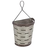 Galvanized Vented Tin Olive Bucket Wall Pocket with Hanger (Standard Version)