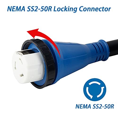 VOGREX 50 Amp 50 Feet RV Power Extension Cord, Generator Extension Cord