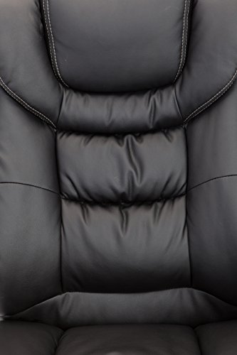 Christies Home Living Leather White Stitch Comfortable Adjustable Chairs, Office Chairs, Black - Thumbnail 3