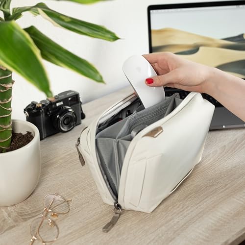 Peak Design Peak Design Tech Pouch, Bone, Electronics Organizer for Travel or Everyday Carry, Origami-Style Storage, Cable Pass-Through, Weatherproof Recycled Nylon, Gear Carry Bag for Men and Women