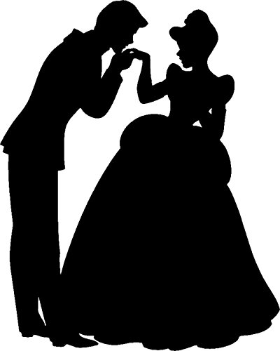 Cinderella Prince Charming Dancing Vinyl Decal Sticker|Cars Trucks Vans Walls Laptop|BLACK|5.5 In|KCD517