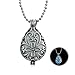 Silver Plating Vintage Waterdrop Hollow Flower Pendant Necklace Glow in The Dark Jewelry N302-12