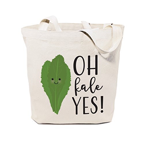 The Cotton & Canvas Co. Oh Kale Yes! Reusable Grocery Bag and Farmers Market Tote Bag