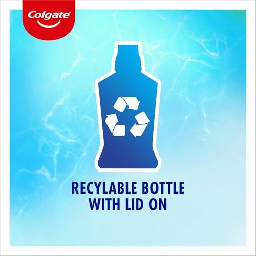 Colgate Plax Cool Mint Mouthwash 1L | fresh breath mouthwash | instant long-lasting freshness | no burn experience | 24/7 plaque protection when used twice daily | clinically tested by dentists | Alcohol-Free* Vegan Mouthwash with 24/7 Plaque Protection** and Long-Lasting Freshness