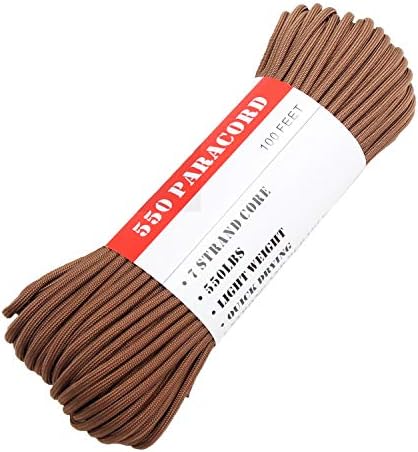 BENGKU Outdoor Survival Mil-SPEC 550lb Paracord/Parachute Cord(MIl-C-5040-H),100Feet,100% Nylon.