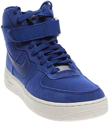 NIKE Youth Air Force 1 High Boys Basketball Shoes Deep Royal/Sail (5.5)