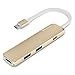 USB C Hub Adapter, Trianium Aluminum Multi Port Charger Dock USB Type C to HDMI/USB C / 2 USB-A 3.0 Port [Pass-Through Charging] for MacBook Pro,Chromebook, Phone,Hard Flash Drive,Other USB C Laptop