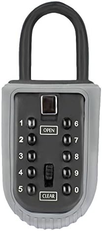 NATAMO Select Access Key Storage Box with Set-Your-Own Combination, Push Button Coded KeySafe LockBox Security Key Box Realtor Key Lock Box - Door Handle or Chain Link Fence Mount
