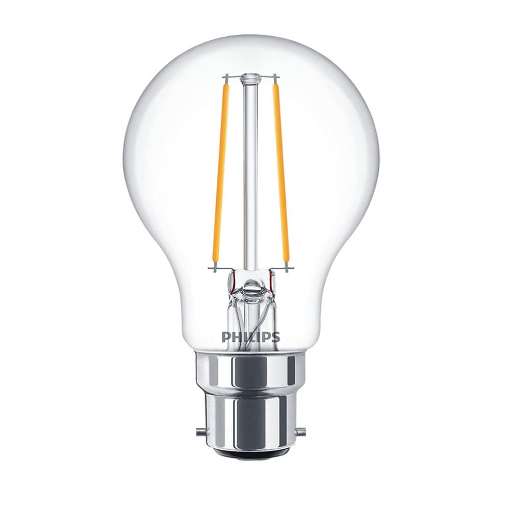 Philips Classic LED GLS Light Bulb 5.5W BC Cap Very Warm White Clear Dimmable