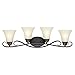 Westinghouse , Oil Rubbed Bronze 6307000 Dunmore Four-Light Indoor Wall Fixture, Finish with Frosted Glass