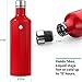 Vremi 16 Ounce Stainless Steel Water Bottle - Double Walled Vacuum Insulated Metal Water Bottle Travel or Gym BPA Free with Leak Proof Lid - Keeps Drinks Hot or Cold Fits Standard Cup Holders - Red
