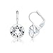 MYJS Bella Rhodium Plated Mini Drop Earrings with Clear Swarovski Crystals