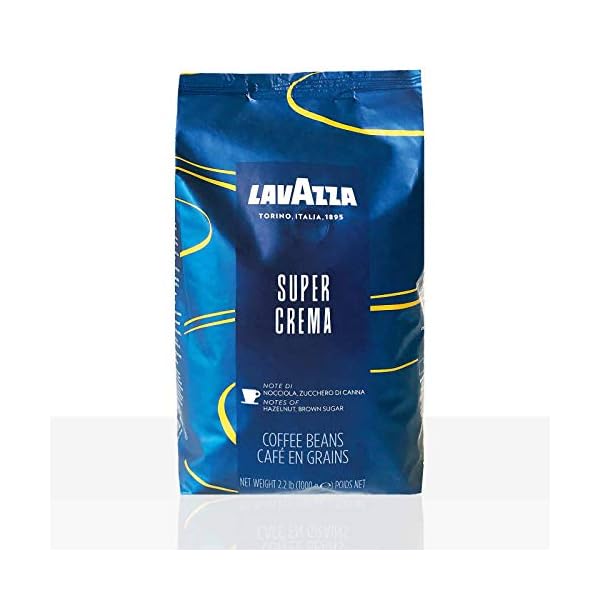 Lavazza Kaffee Espresso Super Crema, ganze Bohnen, Bohnenkaffee, 6er