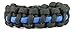 PURPLE WHALE Blue Line Paracord Bracelet for Men, Survival Bracelet, Emergency Use, Sports, Camping Accessory, Ideal Firefighter Military Gift for Men, Black and Blue, 6.5 Inches