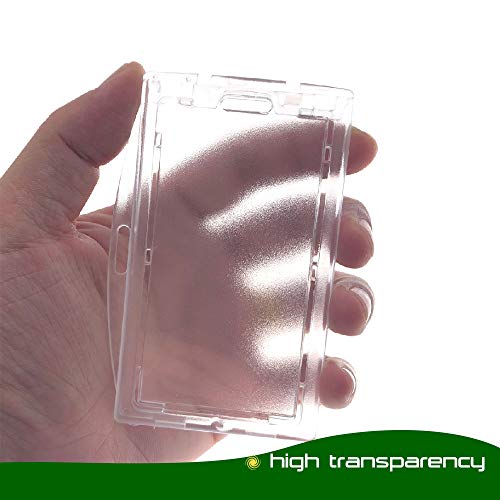 1 Pack Heavy Duty Hard Plastic Locking Id Badge Holder Horizontal and