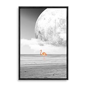 Framed Canvas Wall Art Great Moon Canvas Prints Home Artwork Decoration for Living Room,Bedroom - 16x24 inches