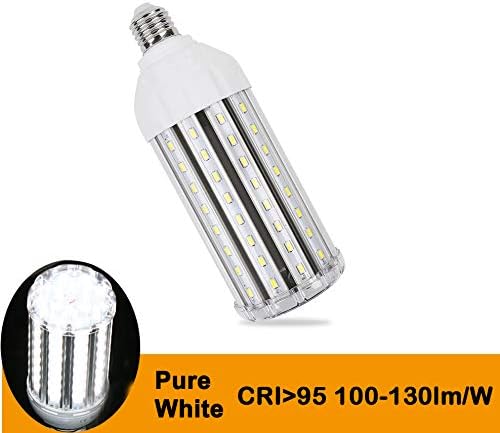 E27 LED Corn Light Bulb, CRI Ra 95 ,Photography Video Studio Lighting Light ,30W 3000lm-3500lm Daylight 6000K / Warm White 3000K ,for Garage Workshop Street Lamp Post Lighting (Pure White)