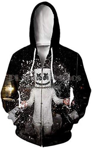 Men/Women Hoodies Sweatshirt Jacket 3D Print DJ Singer Marshmello Long Sleeve Cap Tracksuit