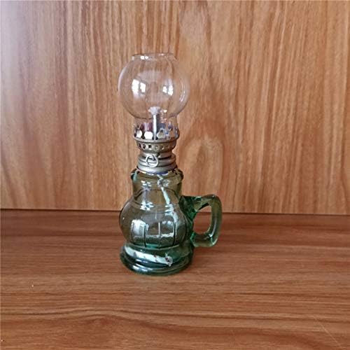 Gcmj 高級品 灯油ランプ 伝統的アルコールランプ キャンプ ランタン アウトドア ガラス Green エレガントなランプ Color