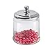 iDesign York Glass Bathroom Vanity Apothecary Jar with Lid for Cotton Balls, Swabs, Cosmetic Pads, Candy, 3.75