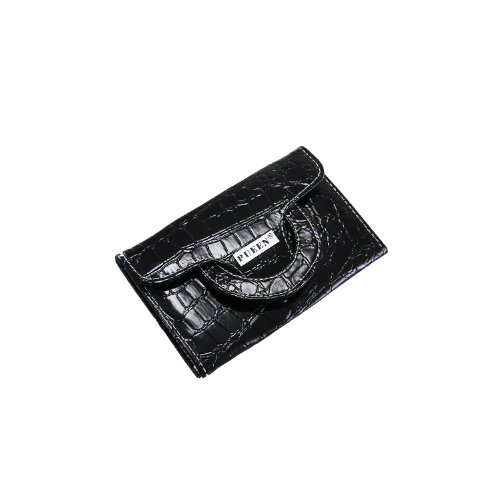 PUEEN Black Crocodile 11 Pcs Stainless Steel Manicure & Pedicure Kit, Travel & Grooming Set, Personal Care Tools in Black Roll Up Vegan Leather Case-BH000011 - Thumbnail 2