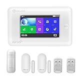 DIGOO DG-HAMA Alexa Wireless Home and Business Security Alarm System, 433MHz GSM&WIFI Smart Security System DIY Kits, Burglar Alarm With Full Touch Screen,Auto Dial and APP Remote Control,White