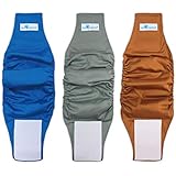 Paw Inspired 3ct Male Dog Wraps Washable, Belly Band for Dogs | Washable Dog Diapers, Reusable Male Dog Diapers for Marking (X-Small (3 ct.), Assorted (White Lining))
