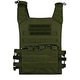 UNISTRENGH Tactical Molle Airsoft Vest Paintball Breathable Adjustable Ultralight Assault Swat Combat Training Soft Vest Tan Python Pattern (Army Green)